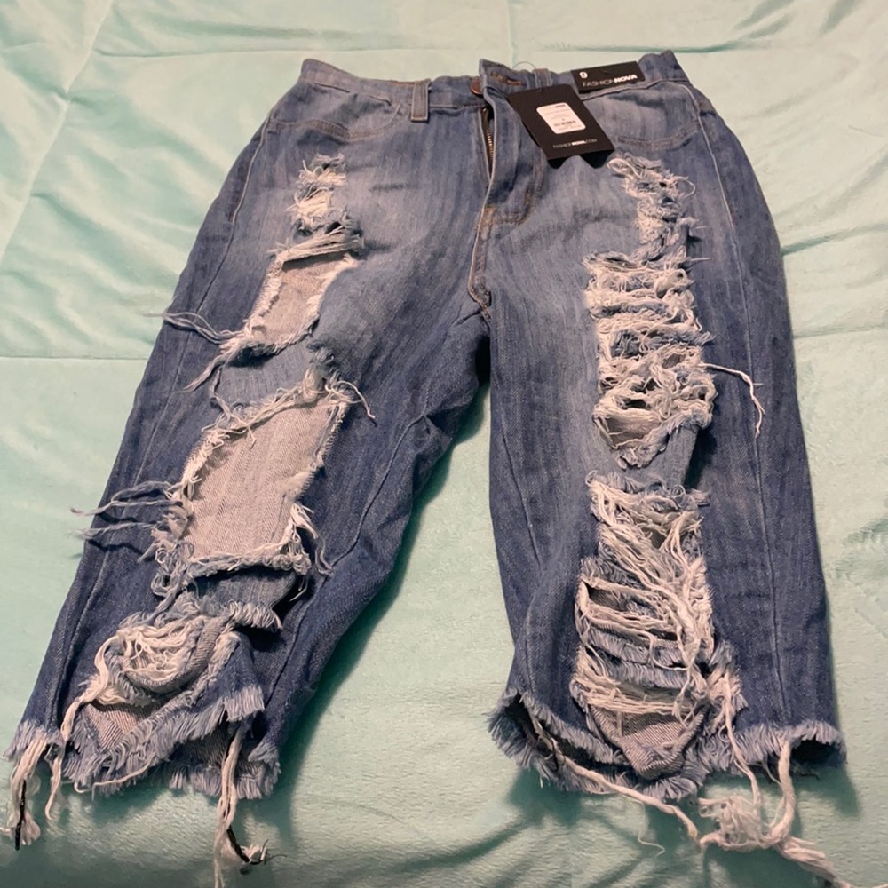 ripped jean shorts